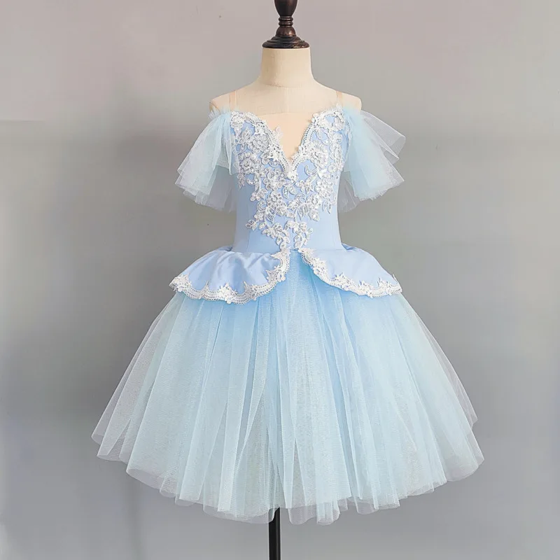 Children Professional Skirt For Girls Long Tutu Ballet Adulto Kid Swan Cosumes Princess Dance Dress Performance Clothing