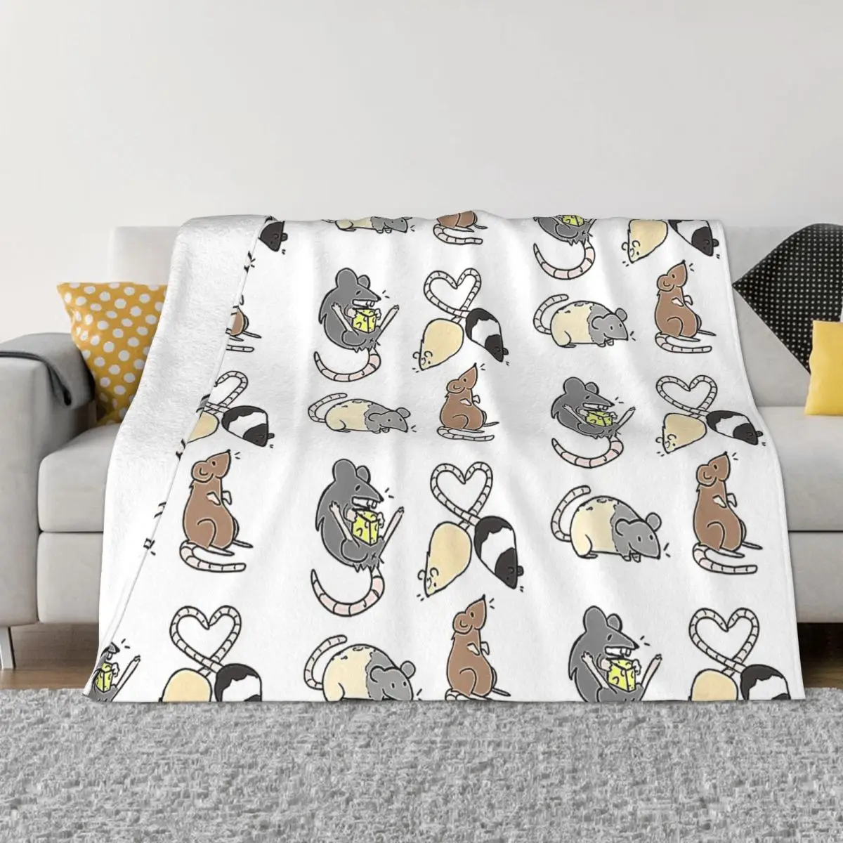 Ratty Friends Ultra-Soft Micro Fleece Blanket Black Flannel Blanket