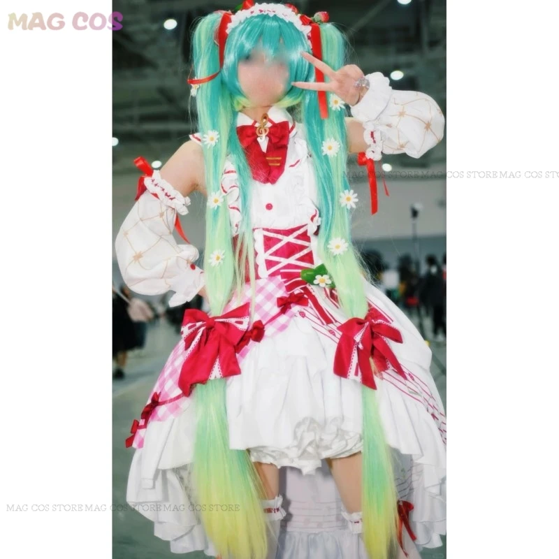 Anime Strawberry Mikuo 15th Anniversary Cosplay Costume Mikuo Wig Lovely Lolita Dress Women Halloween Uniform Party Fancy Dress