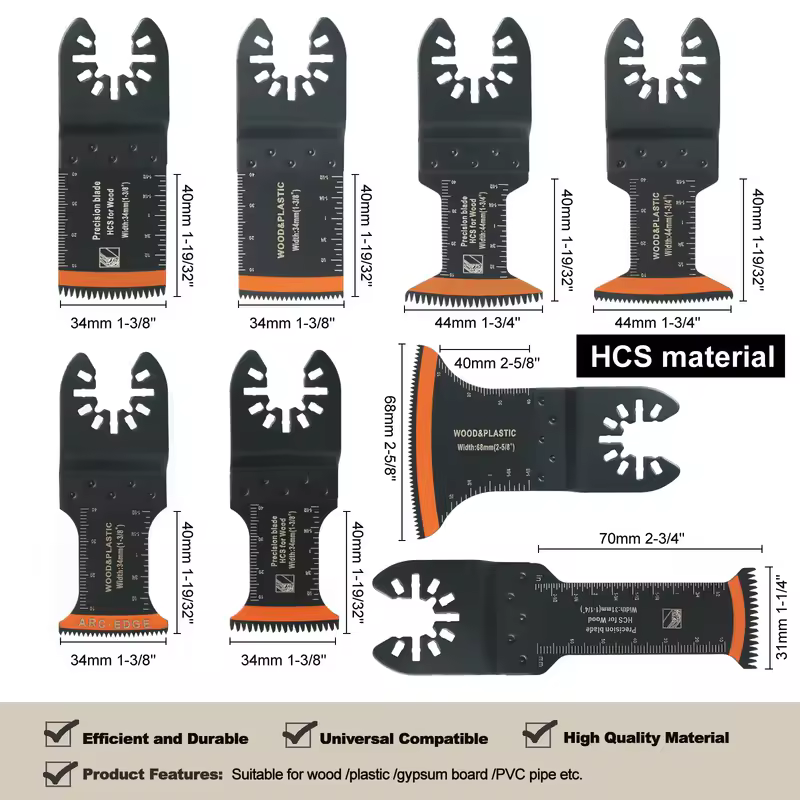 Japanese Tooth Carbide Oscillating Saw Blade Kit 10-39Pcs Arc Edge Oscillating Multitool Blades Precise Cut for Wood PVC Iron - Image 2