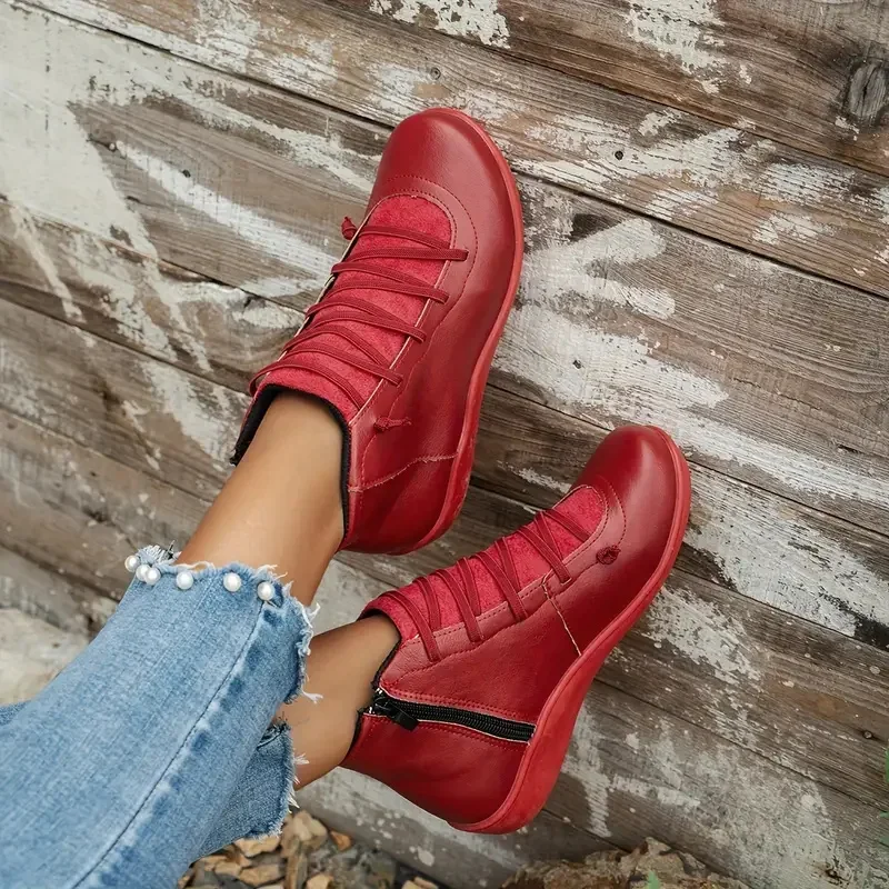 Women Boots Winter Flat Short Vintage Comfortable Snow Boots Women Comfortable Anti-slip Walking Shoes for Women Botas De Mujer