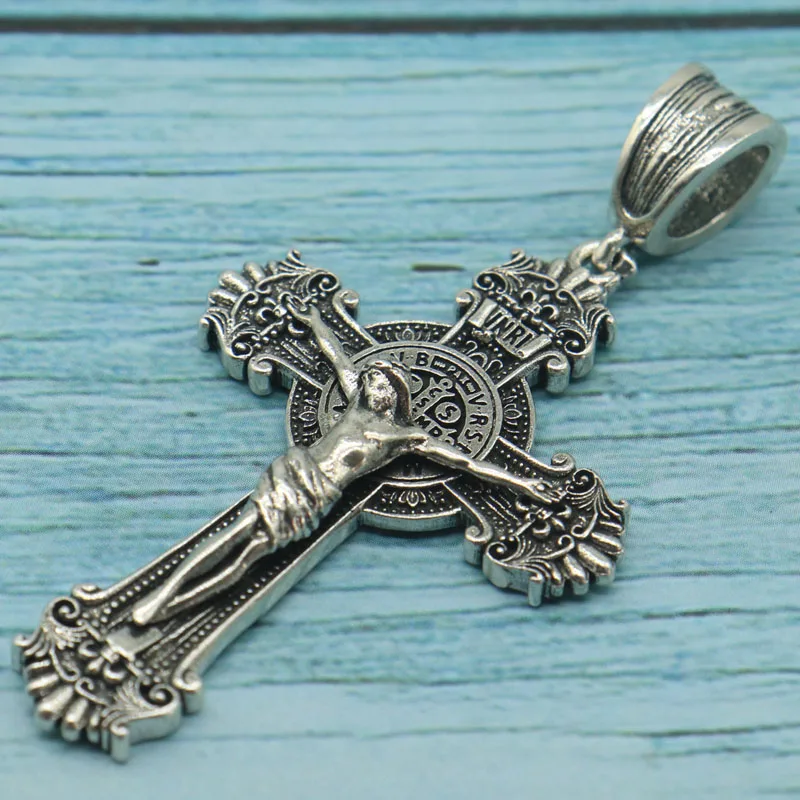 Compre 3 y Obtenga 1 Gratis, Medalla Católica con Cruz de Jesús, Colgante de San Benito de Acero Inoxidable, Regalo, Previene Alergias