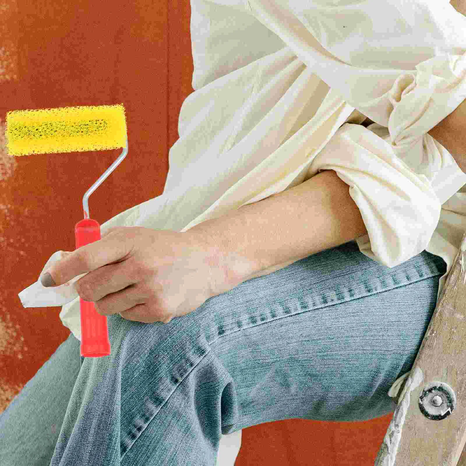 10 Pcs Roller Brush Textured Paint Embossed Sponge Small Rollers for Painting Wall Compound 4 Inch