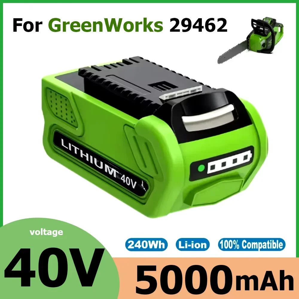 

29462 29472 29282 For GreenWorks G-MAX GMAX Lawn Mower Power Tool Battery 40V Li-ion Rechargeable Battery 5000mAh