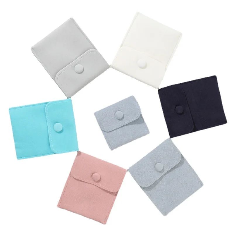 5pcs Jewellery Velvet Pouch Packaging Bag Thick Soft Velvet Bracelet Necklace Earrings Rings Storage Button Velvet Bag Customize