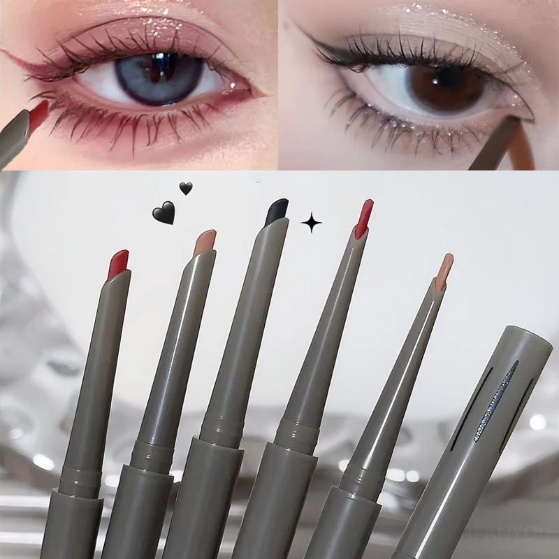 Lápiz Delineador de ojos sedoso de larga duración, Lápiz Delineador de ojos mate Natural, rojo vino, fácil de colorear, maquillaje de ojos impermeable, cosméticos