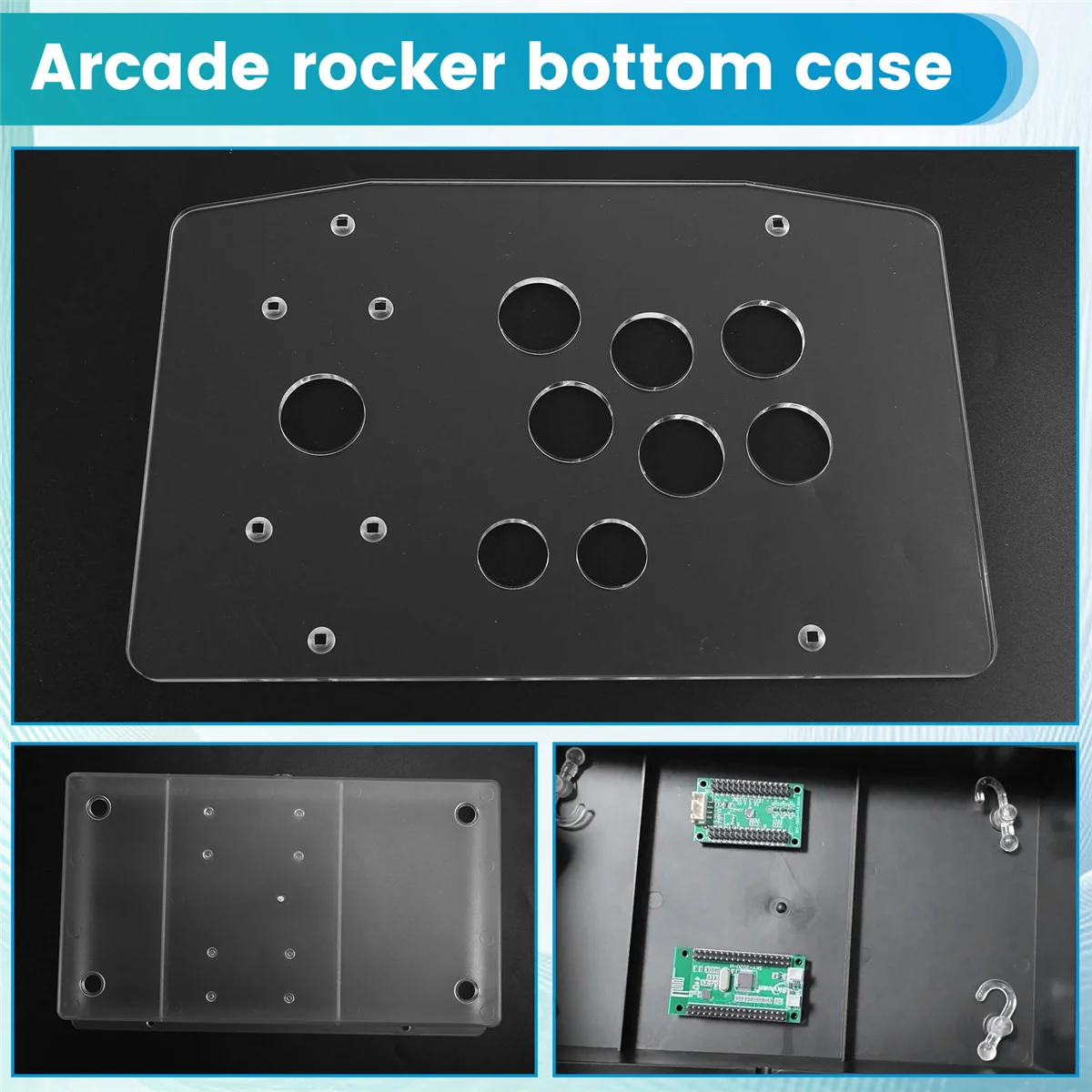 RIRI DIY Arcade Joystick caja de Panel acrílico para máquina de juego de salón recreativo DIY se puede instalar botón de Joystick para videojuegos Retro