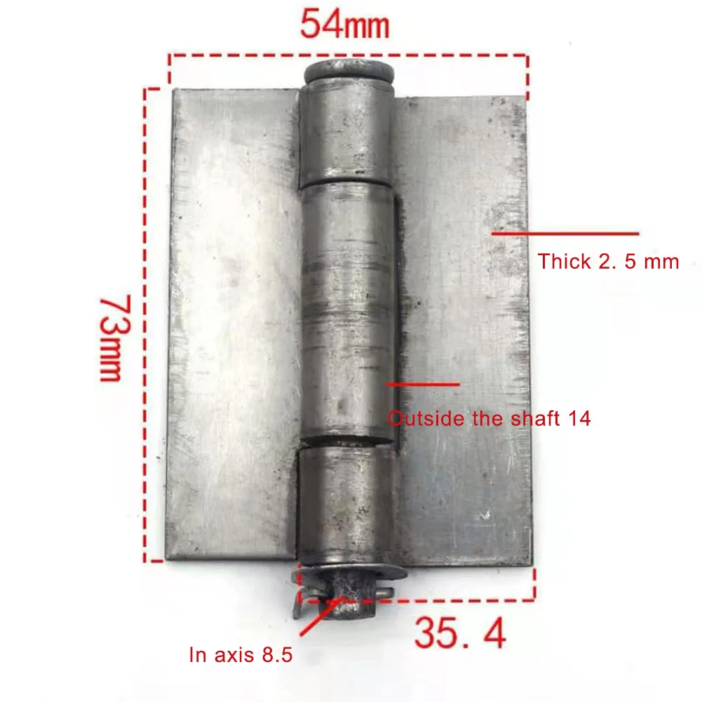 Butt-welding Hinge Butt Welded Hinge for Doors Iron Material Set of 2 Hinges in Silver Color Butt-welding Hinge