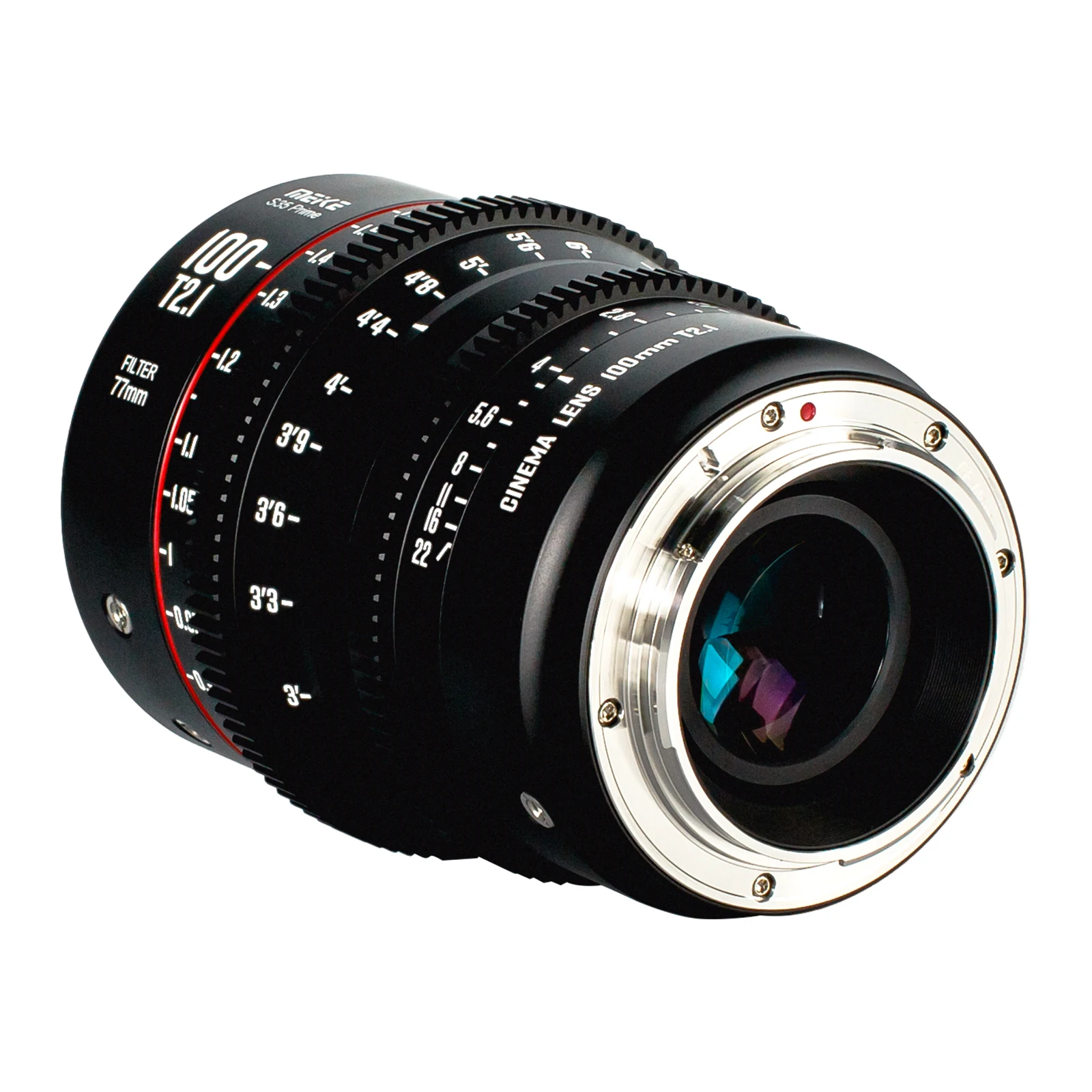 Meike Prime 100mm T2.1 Cine Lens for Super 35 Frame Cinema Camera System, such as RED Komodo, BMPCC 6K, BMPCC 6K Pro,Z CAM S6