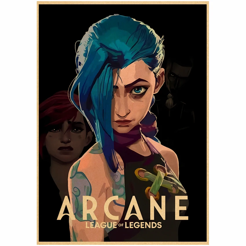 الكرتون أنيمي لعبة غامضة Jinx الرئيسي الفن الفيلم الملصقات يتوهم الجدار ملصق لغرفة المعيشة زخارف للحانات ديكور جدران الغرفة