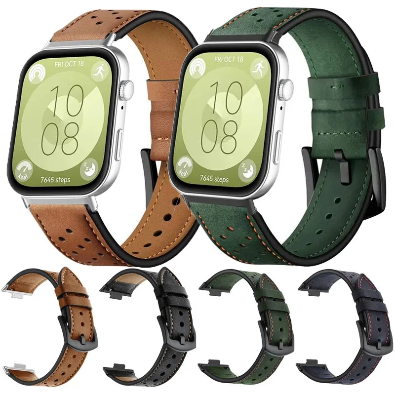 

Ремешок кожаный для Huawei Watch Fit 3, деловой браслет для Huawei Watch Fit3, сменный Браслет