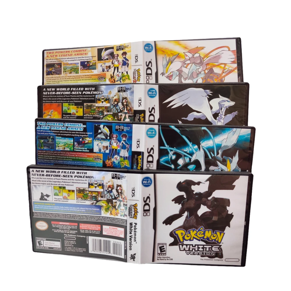 Hochwertige NDS-Pokemon-Serie-Spielkarte, Schwarz, 2 Weiß, 2 USA-Version (R4-Karte) – kompatibel mit NDSL/2DS/3DS, Geschenk für Kinder
