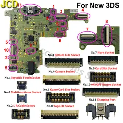 JCD Analog Joystick Touch Slot Horn L R Cable Socket Charging Port Top/Bottom LCD Card Slot FPC Connector For New 3DS Console