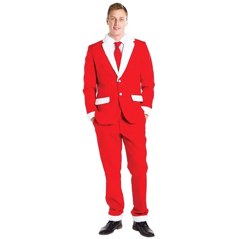 Christmas Santa Style Men Suit Two Pieces Male Popular Custome Homme  2 Pieces Jacket+Pants Ropa Hombre image 3