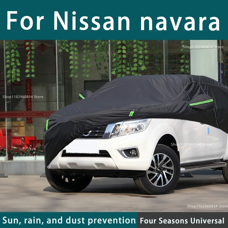 

For Nissan Navara 210T Full Car Covers Outdoor Uv Sun Protection Dust Rain Snow Protective Car Cover Auto Black Cover