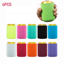 6Pcs hot Beer Can Cooler/ Sleeves Soft Insulated Reusable Holder Water Soda Bottle Camping