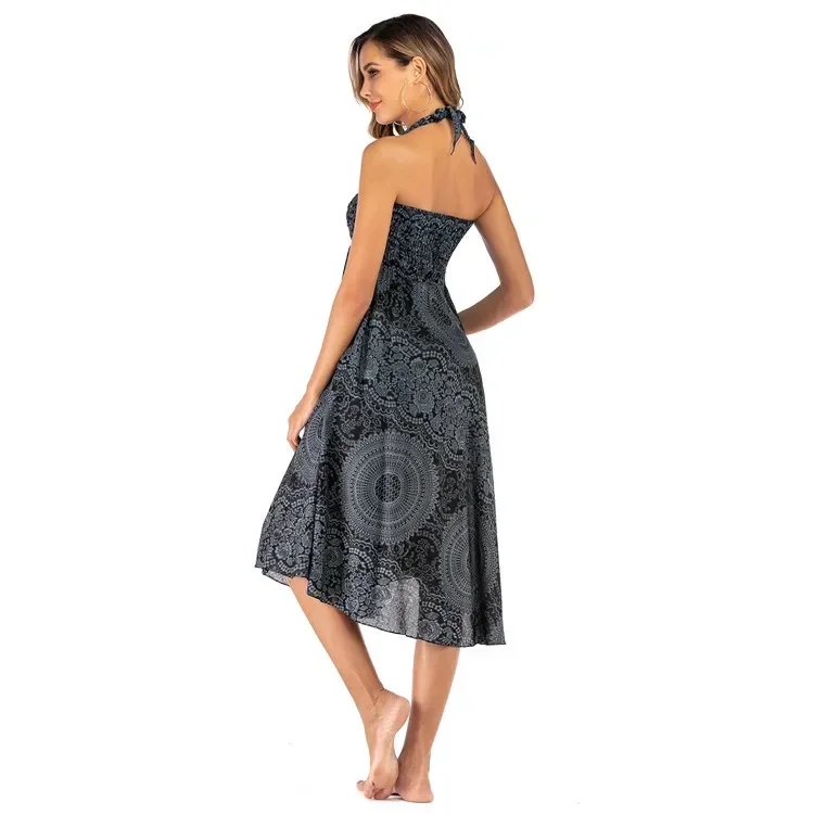 Sexy Two Way Wear Summer Dress Women Beach Skirt Harajuku Robe Vestidos Casual Print Fashion y2k Bohemian Dresses Woman Clothes