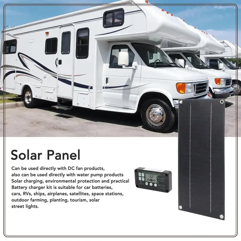 Reliable-600W Solar Panel Kit With 100A Charge Controller Solar Charging For Outdoor RV Camping Boat Trailer System,600W Solar P
