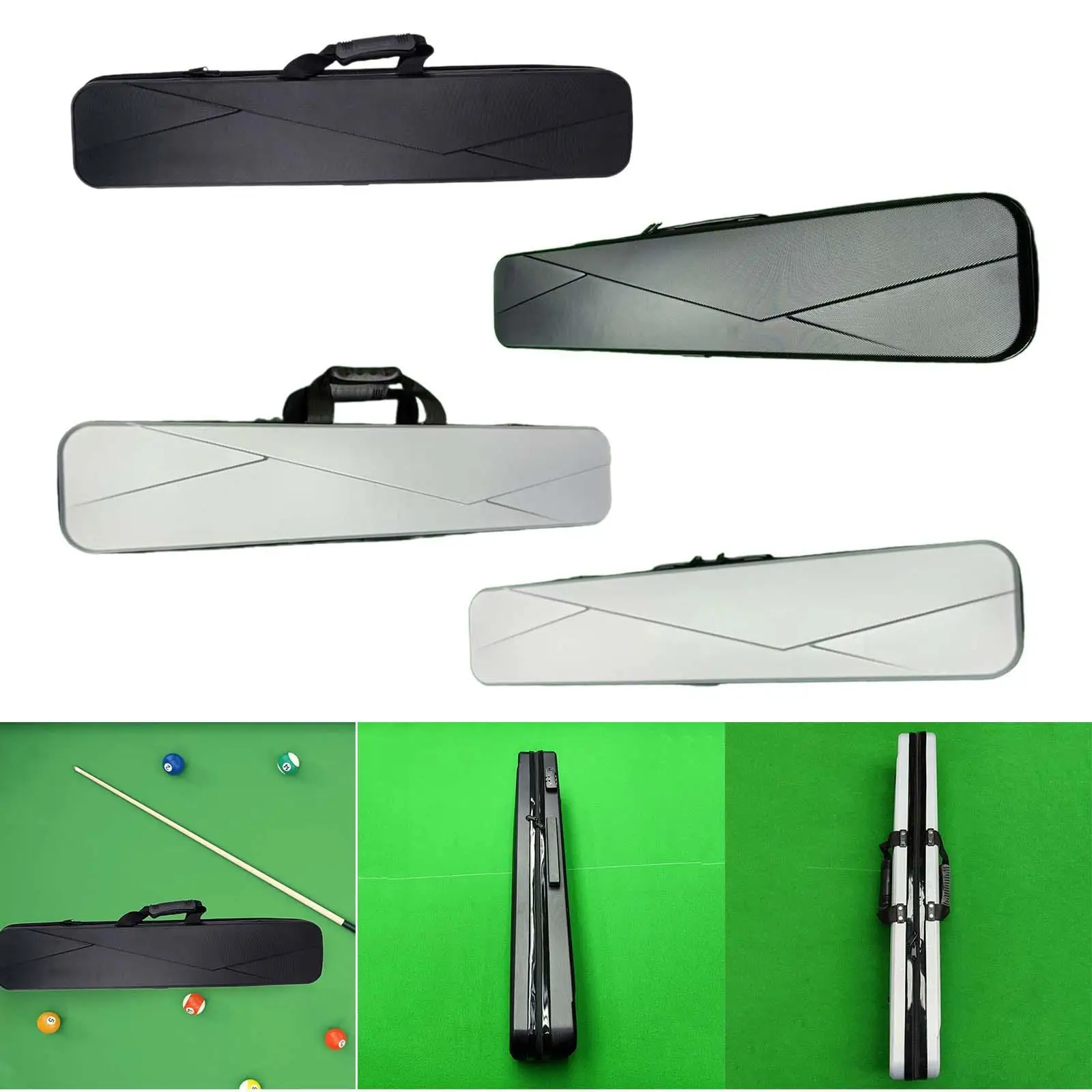 Scratch Resistant Billiard Rod Carrying Case for 3 Pool Cues with Adjustable Strap Snooker Stick Bag for Training