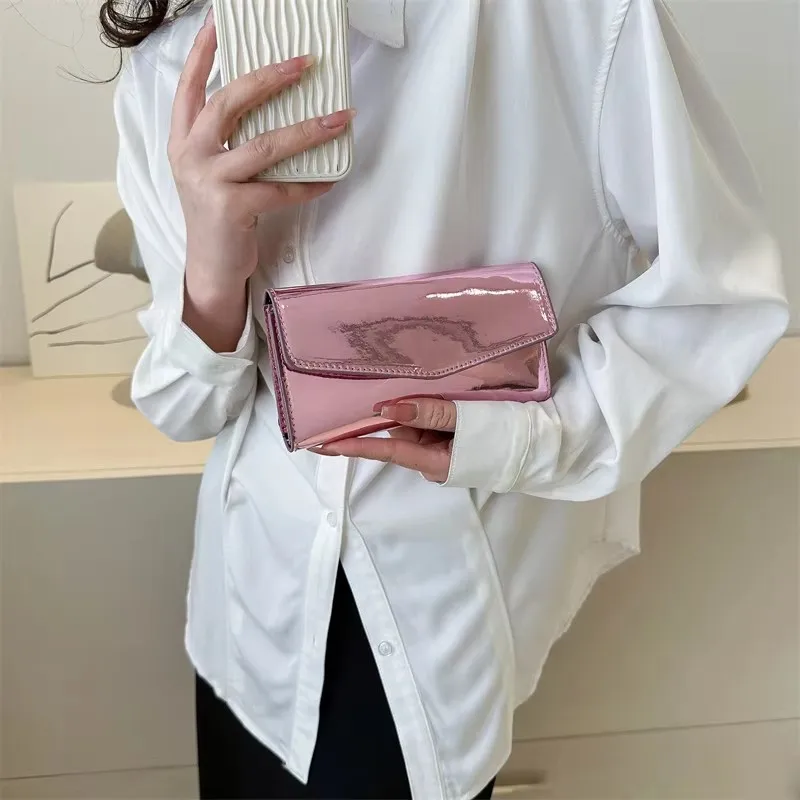 

Hologrm Laser Silver Wallet Women's Clutch Purse Bags Small Coins Wallets Clutch Cute Girls Luxury Handbags and Purses Ladies
