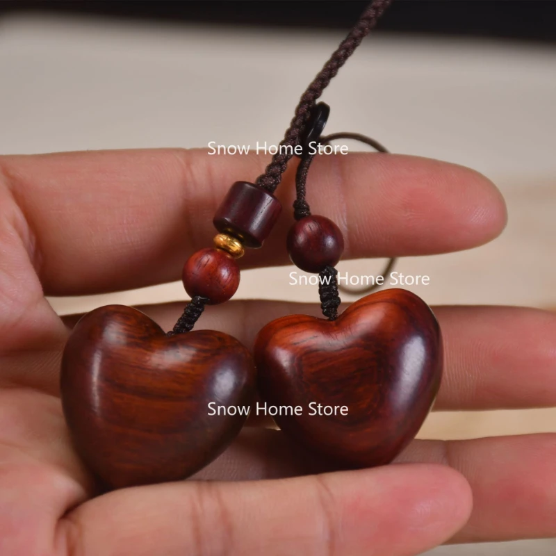 Pendentif de téléphone portable en bois de rose, petit amour, mignon fille, cœur, lanière courte