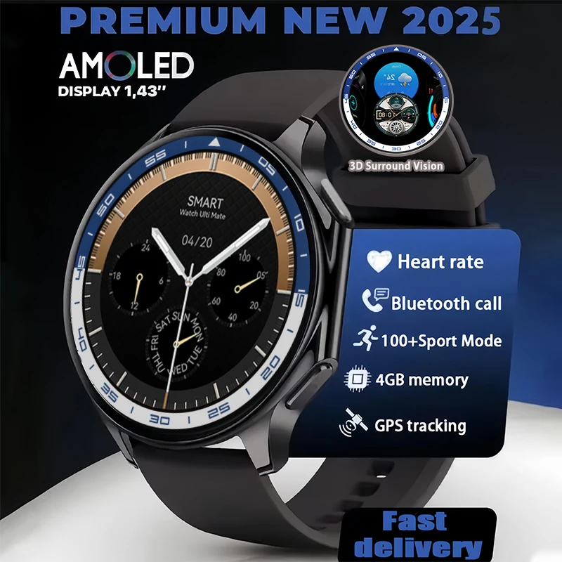 

2025 New For IOS Watch X High-End Business Watch 4G Large Memory Album Smartwatch Men Sports Fitness Waterproof Bracelet For TWS