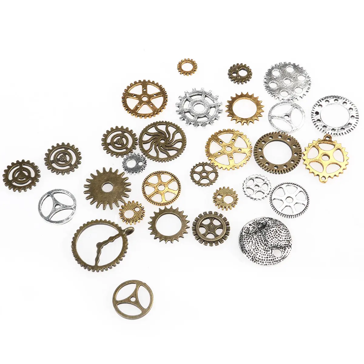 36G Steampunk Watch Parts Assortment Vintage Metal Movement Gears Wheels Dials for Altered Art Jewelry Making Clock Repair DIY