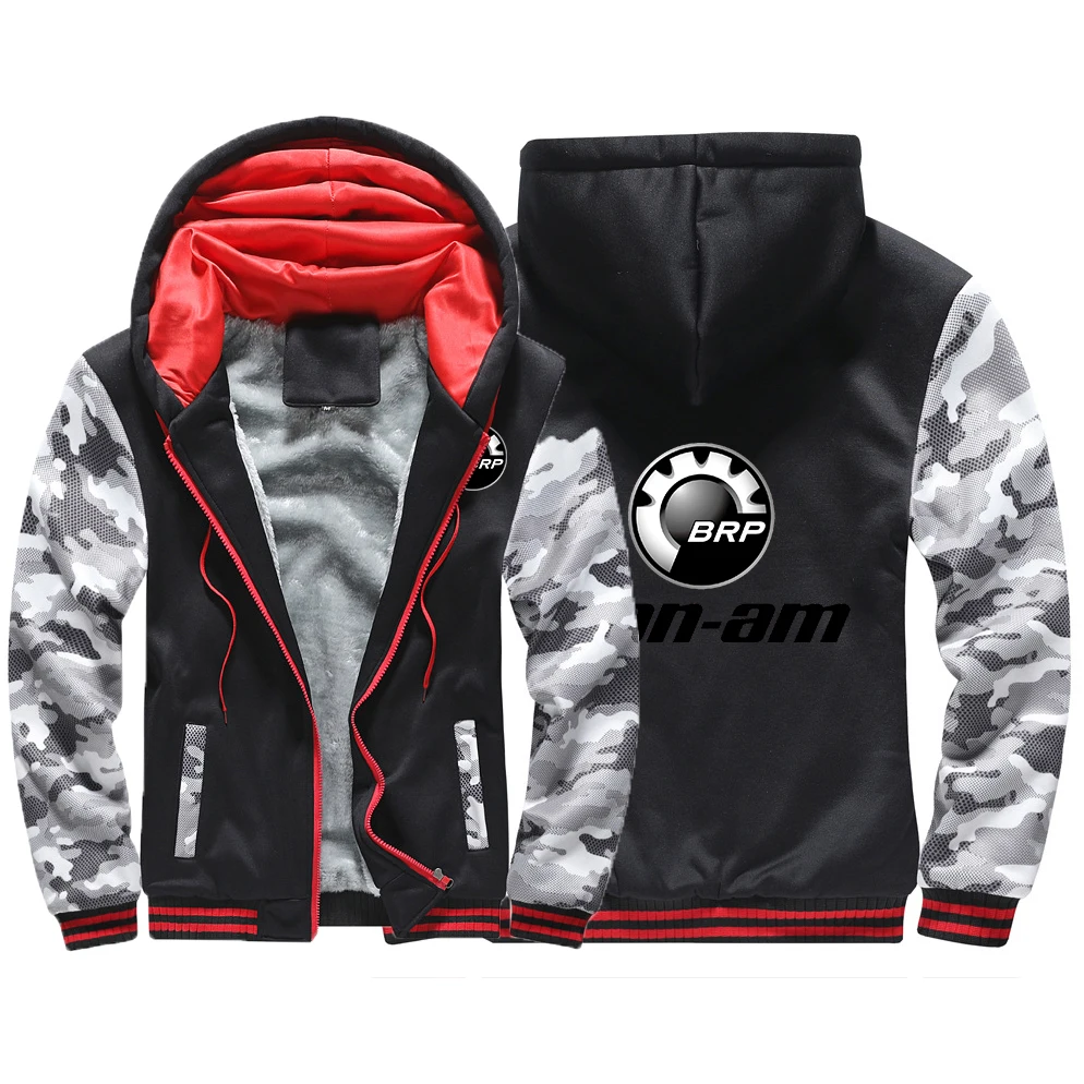 

CAN-AM BRP 2023 Men's New Winter Sports Coats Fashionable Thicken Warm Printing Jackets Zipper Hoodies Harajuku Sweatshirts Top