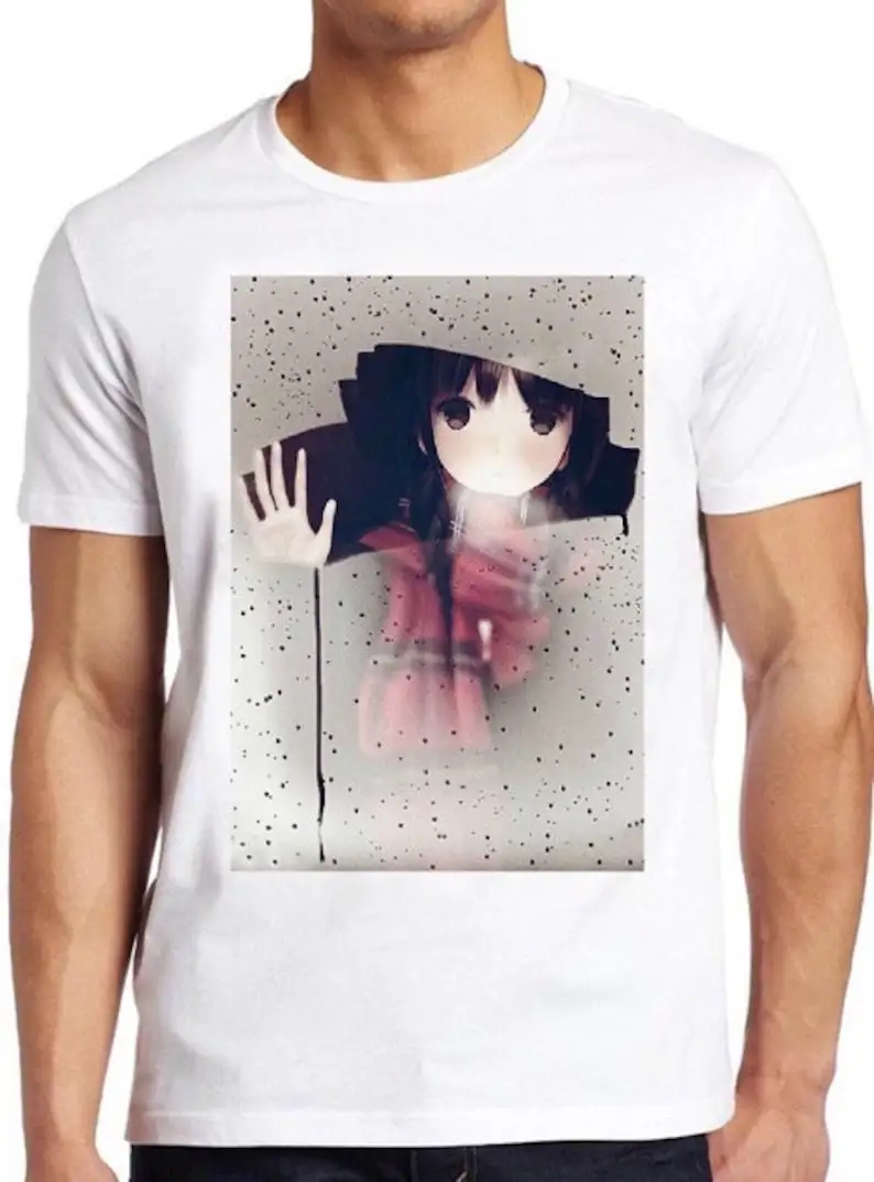 

Anime Girl Manga T Shirt Raining Windows Gift Cool Gift Tee 355