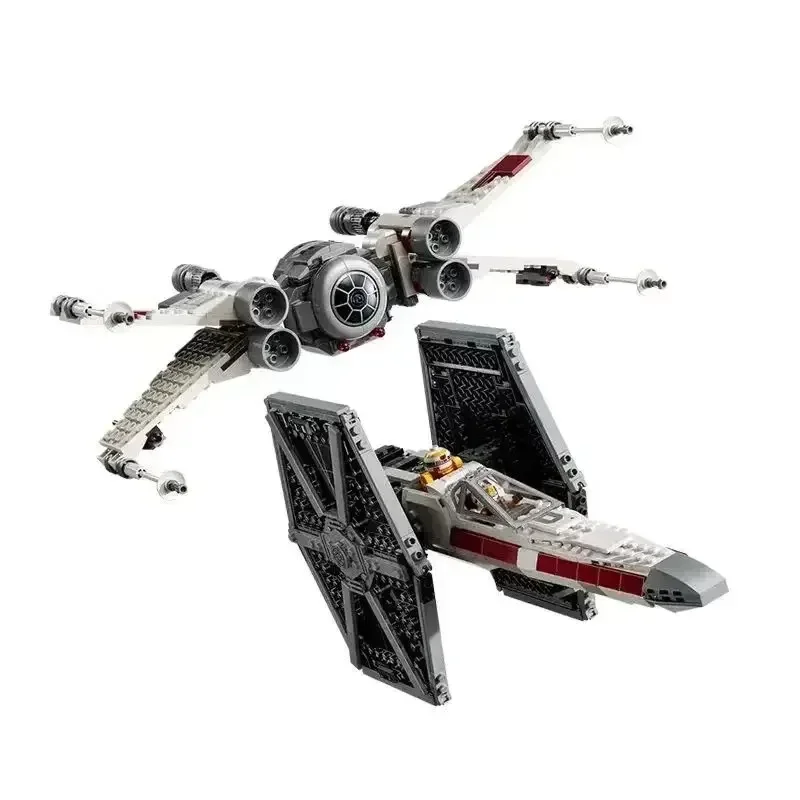 Miniso Disney 2024 New  Legoing Star Wars 75393  TIE Fighter and X-wing Compatible Building Blocks Bricks Toys for Children Gift