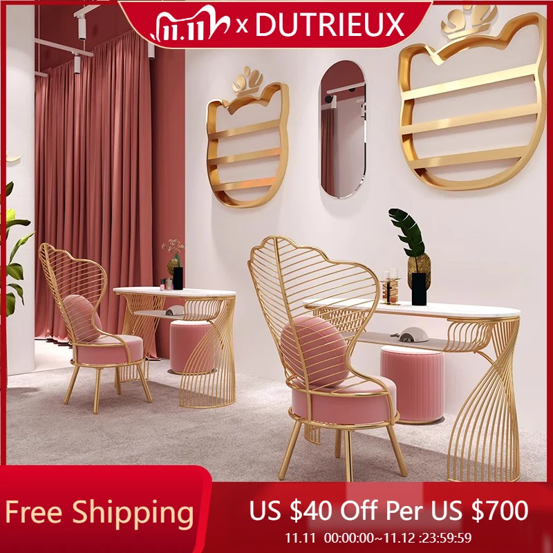 

European Design Nail Desk Modern Cleaning Makeup High Quality Manicure Table Minimalist Accessories Nageltisch Salon Furniture