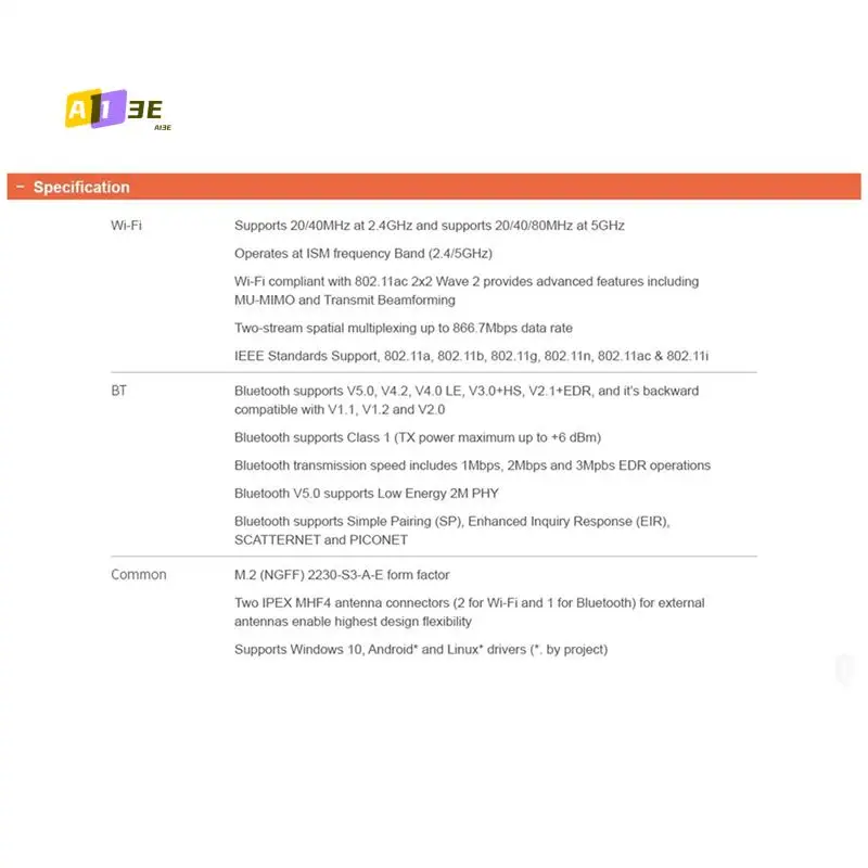 Módulo Wifi de banda dupla A13E-M.2 Módulo de comunicação sem fio Netcom 4G LTE completo EC20