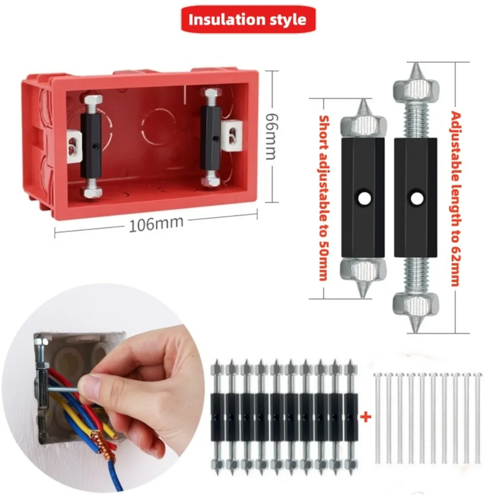 10x 86/118 interruttore cassetta scatola inferiore dispositivo di riparazione danni viti isolanti asta di supporto nascosta Stash accessori per