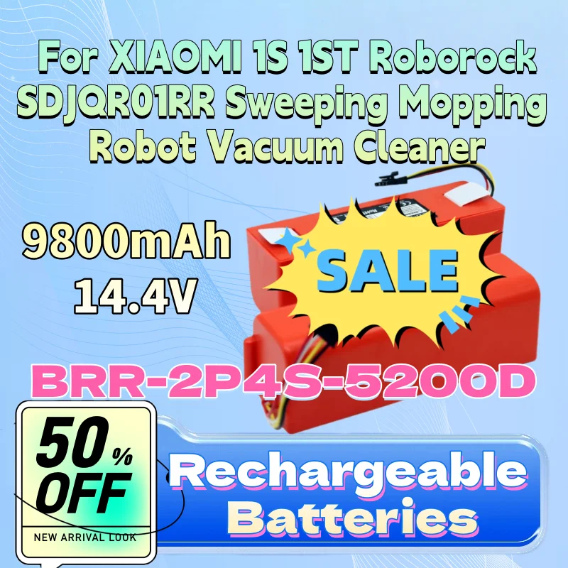 

Сменная батарея 9800 мАч 14.4В BRR-2P4S-5200D для робота-пылесоса XIAOMI 1S 1ST Roborock SDJQR01RR