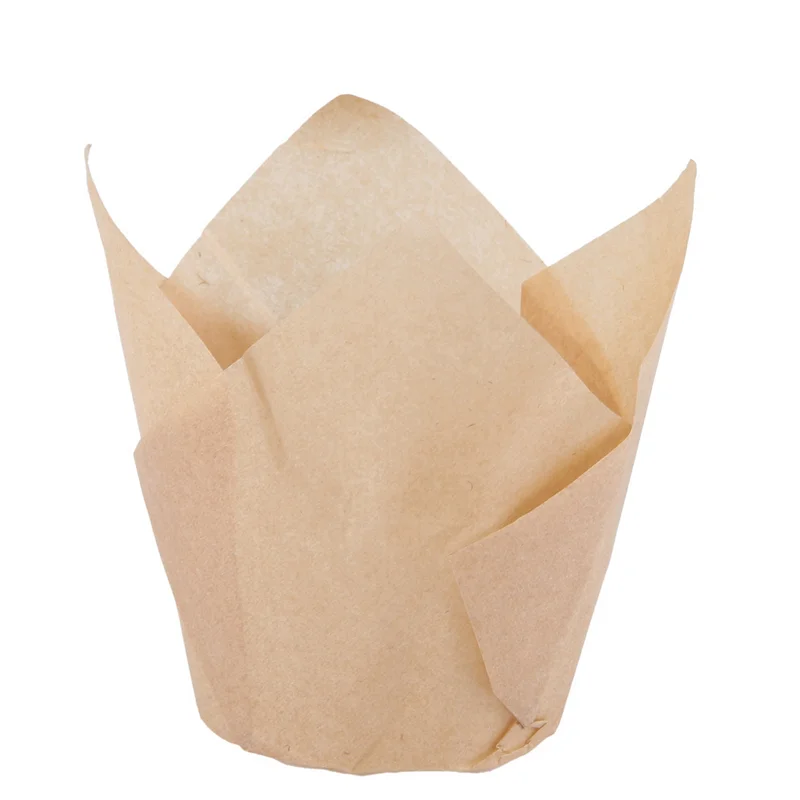 

A34R 1200 шт. чашки для выпечки кексов-тюльпанов, держатели вкладышей для выпечки кексов, обертка для кексов в деревенском стиле, коричневый, белый и натуральный цвет