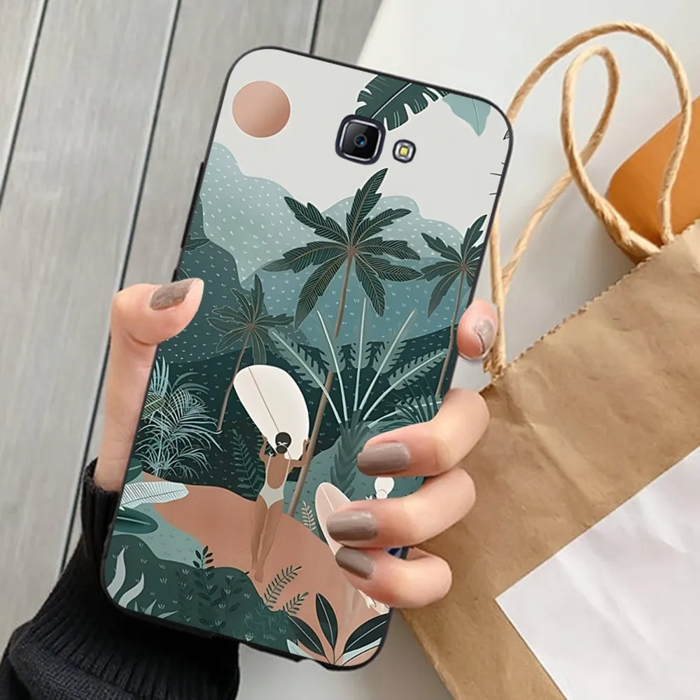 Surfboard Surfing Art Surf Girl Phone Case For Samsung J 7 plus 7core J7 neo J6 plus prime J6 J4 J5 Mobile Cover