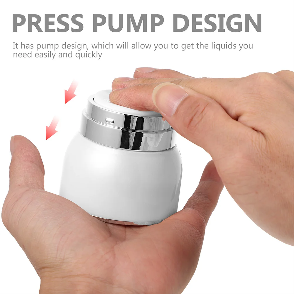 

2Pcs Travel Airless Pump Jar Refillable Lotion Container Leak Proof Cream Bottle Pump Cream Jar Travel Containers