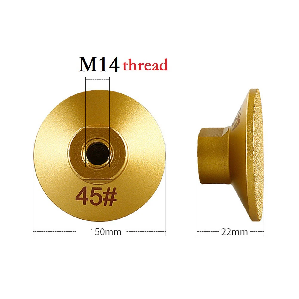 

Brazed Grinding Head Grinding Wheel 1 Pc 2 Inch 50mm Carborundum Grinding High Efficiency M14 Thread Metal Wear-resistant Quartz