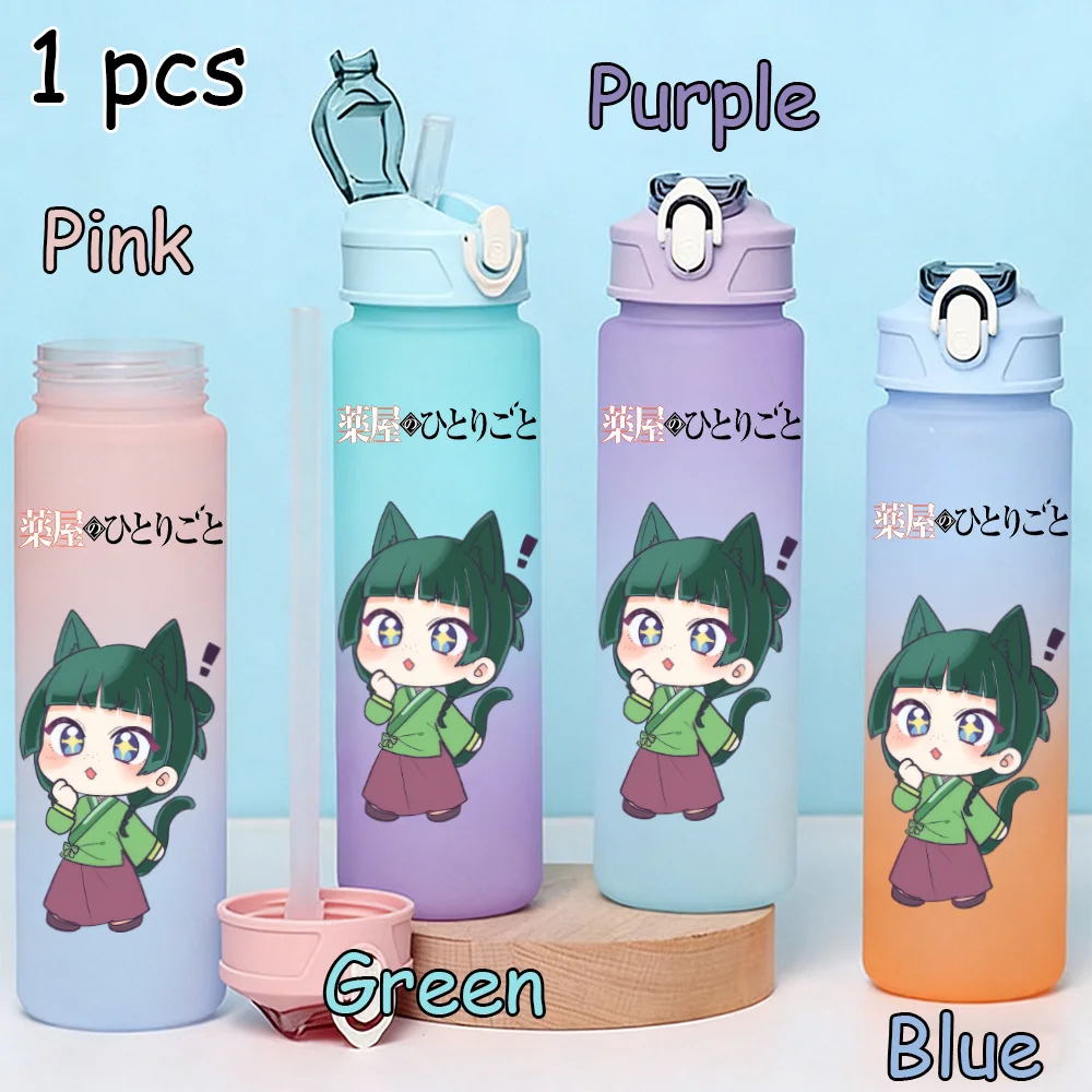750ml The Apothecary Diaries Water Cup Camping Drinking Bottle Cartoon Plastic Large Capacity Gradient Sports Straw Bottle Cup view 5