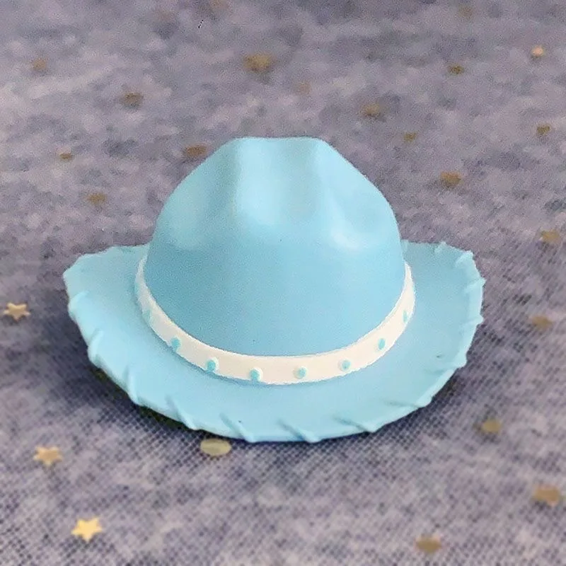 

Fashion DIa 3cm Doll Western Cowboy Hat for Ob11 Doll Blue Color Cute Cap For 1/11 1/12 BJD obitsu11 Doll Accessories