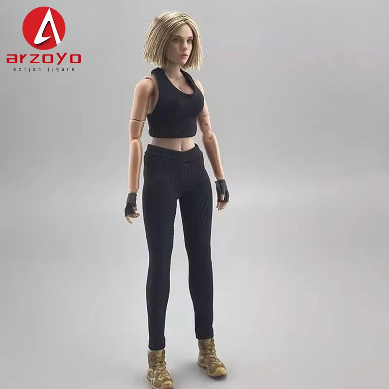 1/12 Scale Female Solider Simple Basic Versatile Two-Color Sports Skin-Tight Garment Yoga Suit 6" Action Figure Body Model