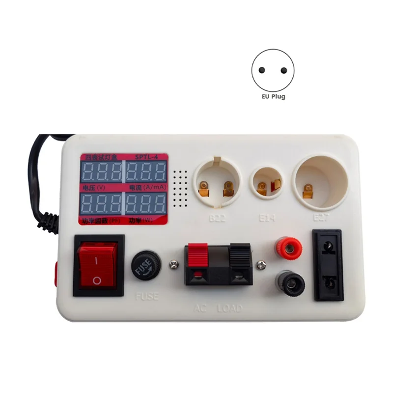 AT29-Voltage Power Tester LED Fast Lamp Tester Checkerboard Lamp Test Box LED Light With Display EU Plug
