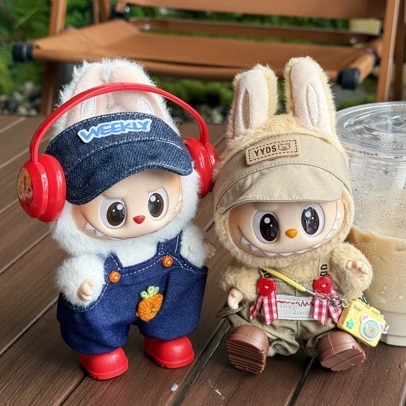 Vinyl Doll Dress-up Game for Labubu Carrot Overalls Cotton Doll Accessories Detachable Accessories Kpop Idol Doll Clothing