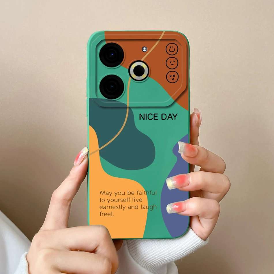 Love Heart Cover For Tecno Pova 6 Neo Phone Case Upgrade Liquid Silicone Camera Protection Soft Anti Drop Back Covers Funda Capa image 4
