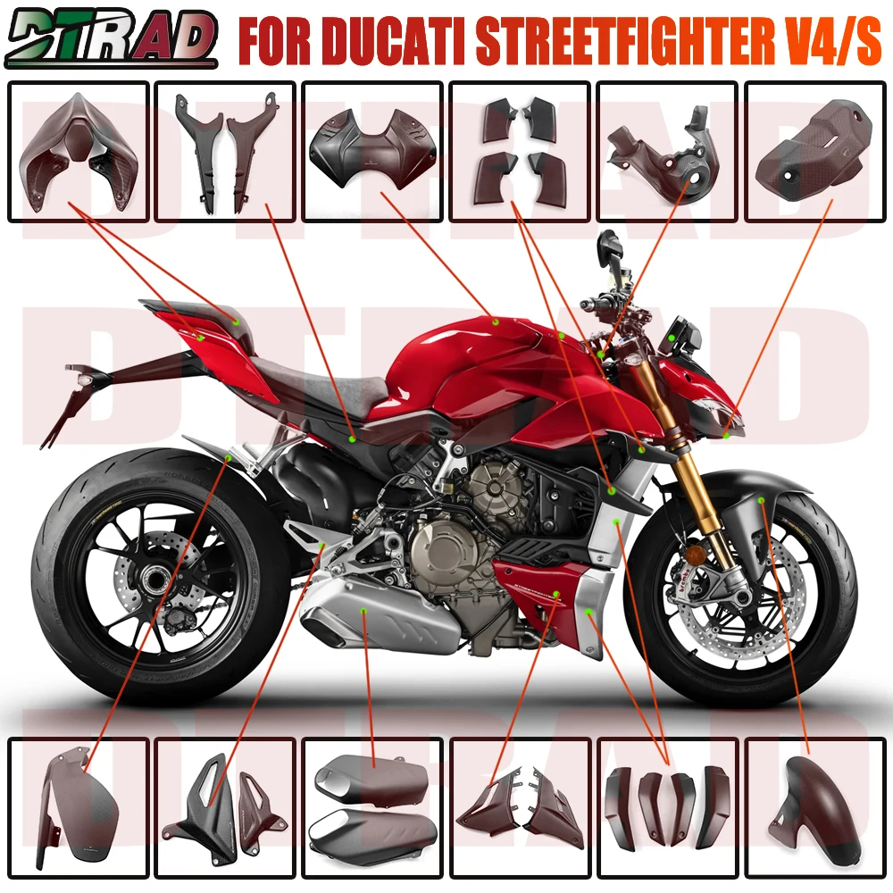 2022 For DUCATI Streetfighter V4 V4S 2020-2023 Carbon Fiber Matte Body Full Fairing Kits Motorocycle Accessories Modified Parts