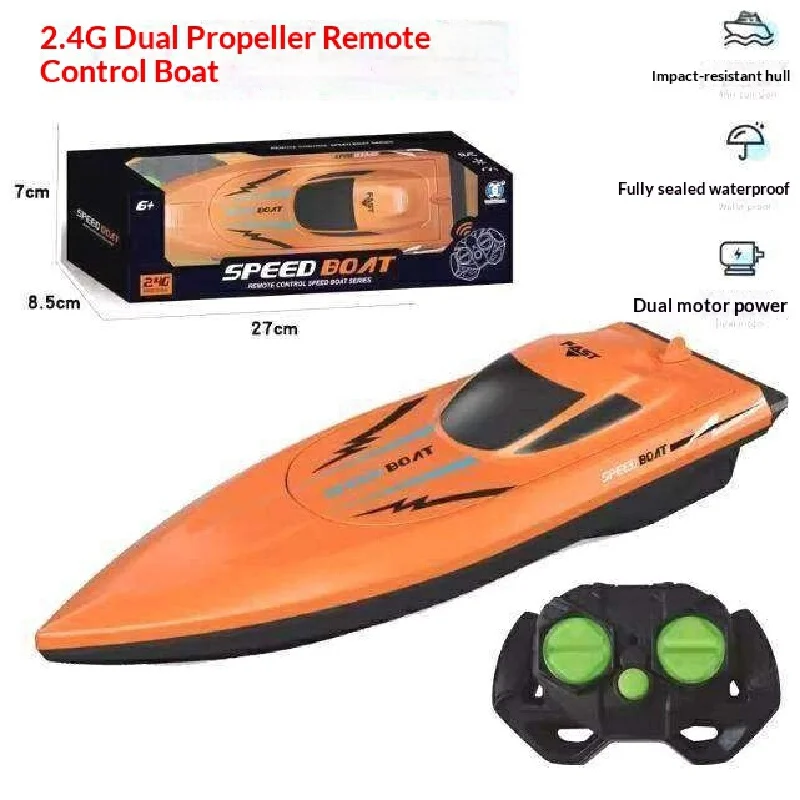 Hot Speed Boat 2.4G Remote Control High Speed Boat Dual Motor Fully Waterproof Anti Collision For Outdoor Pools And Lakes