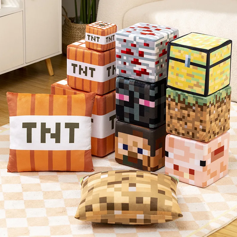 Almofadas de sofá minecraft steve, 20cm, bonito trepadeira, acessórios para sala de jogos, travesseiros decorativos, bloco de sujeira, travesseiro lombar