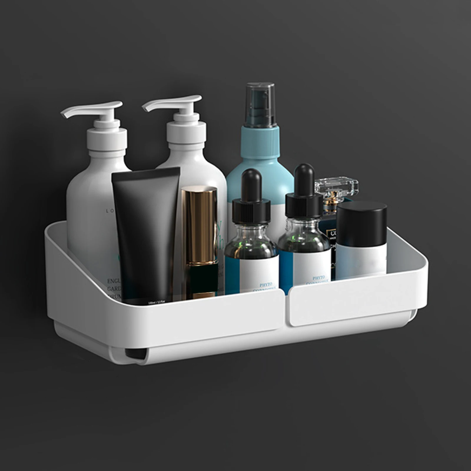 Opbergrek Plank Muur Specerij Organizer Voor Cosmetica Badkamer Zonder Boren Keuken Gemak Douche Accessoire Badkamer