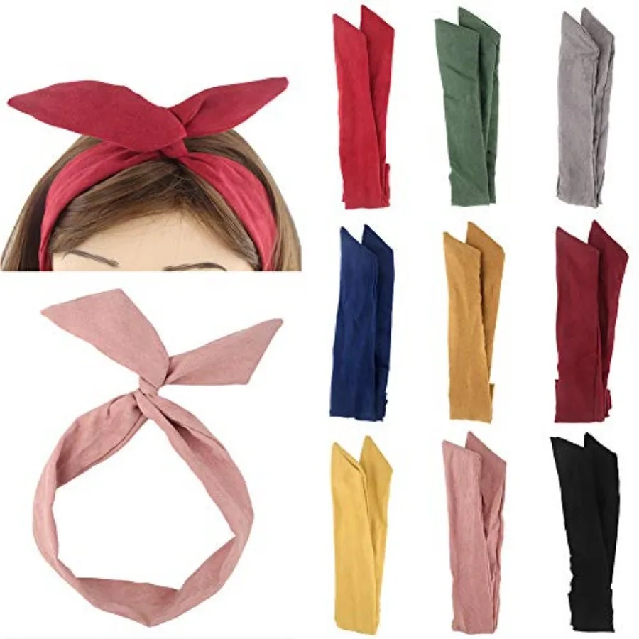 

Yeshan Solid Color Wire headbands for Women with Rabbit ears Bow Headband, Twist Wired Headbands, Yoga Sports Head Wraps Hair A