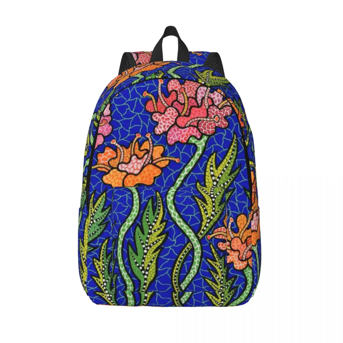 

Flowers Blue Backpack for Boy Girl Kids Student School Bookbag Yayoi Kusama Polka Daypack Kindergarten Primary Bag Travel